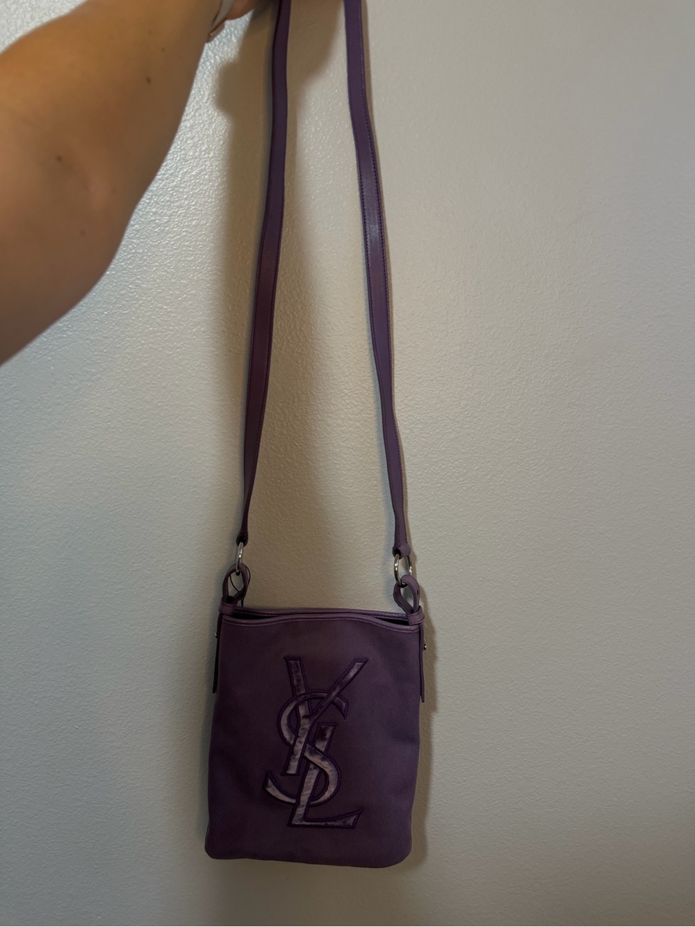Yves Saint Laurent Purple Crossbody with Monogram Strap
